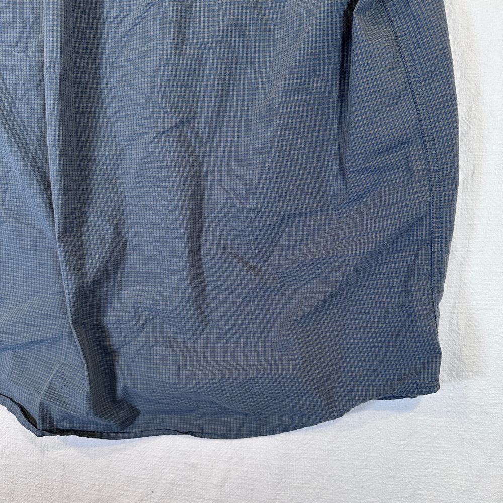 Eddie Bauer Mens 3XL Tall Blue Micro Check Short Sleeve Button Up Shirt Pocket - Picture 16 of 16